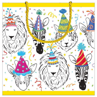 Caspari Safari Birthday Small Square Gift Bag - 1 Each 10014B1.5