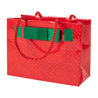 Caspari Fretwork Small Gift Bag in Red - 1 Each 100242B1