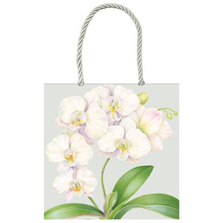 Caspari White Orchid Small Square Gift Bag - 1 Each 10026B1.5