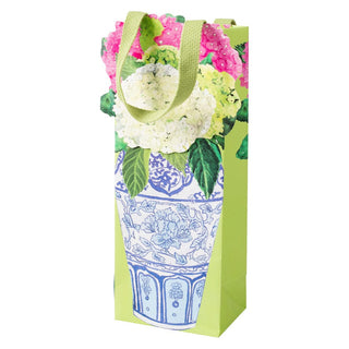 Caspari Hydrangea Summer Wine & Bottle Gift Bags - 1 Each 10038B4