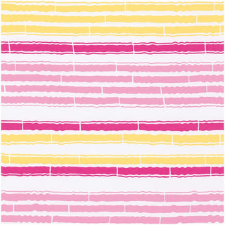 Caspari Bamboo Stripe Pink And Yellow Gift Wrapping Paper - 30 x 8 Roll 10050RC