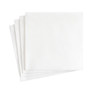 Caspari Paper Linen Solid Cocktail Napkins in White - 15 Per Package 100CG