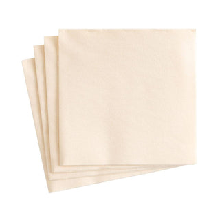Caspari Paper Linen Solid Cocktail Napkins in Ivory - 15 Per Package 101CG