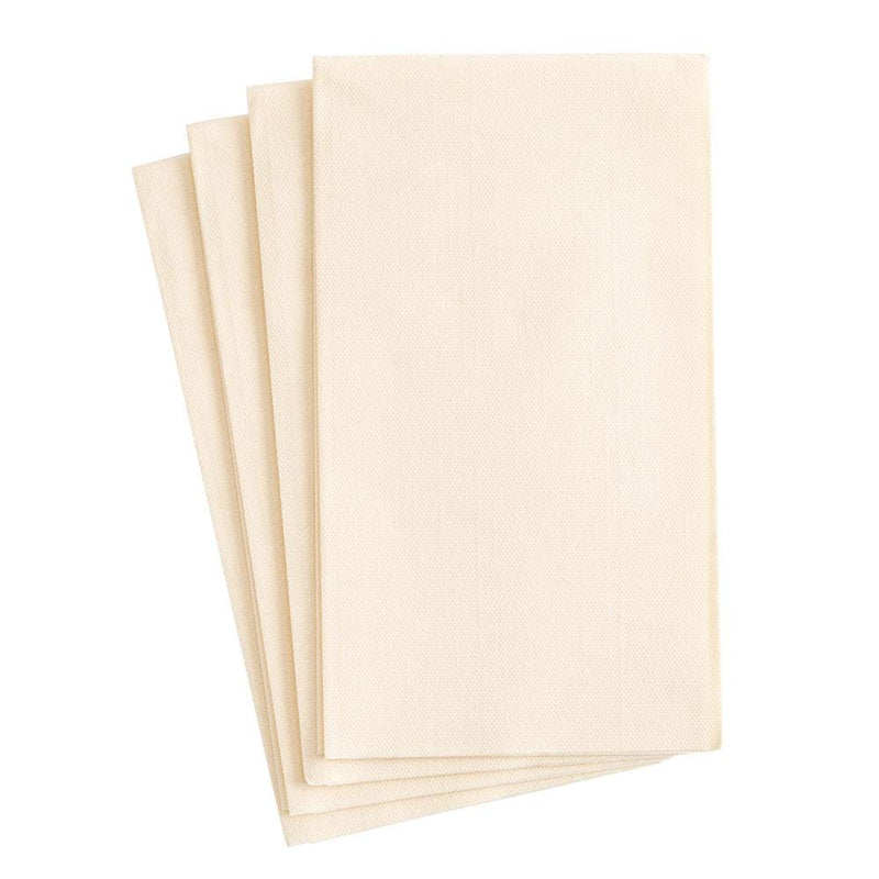 Paper Linen Solid Guest Towel Napkins in Ivory 12 Per Package Caspari