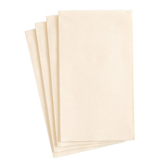 Caspari Paper Linen Solid Guest Towel Napkins in Ivory - 12 Per Package 101GG