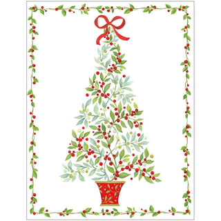 Personalization by Caspari Twining Greenery Tree Personalized Christmas Cards 102226PG