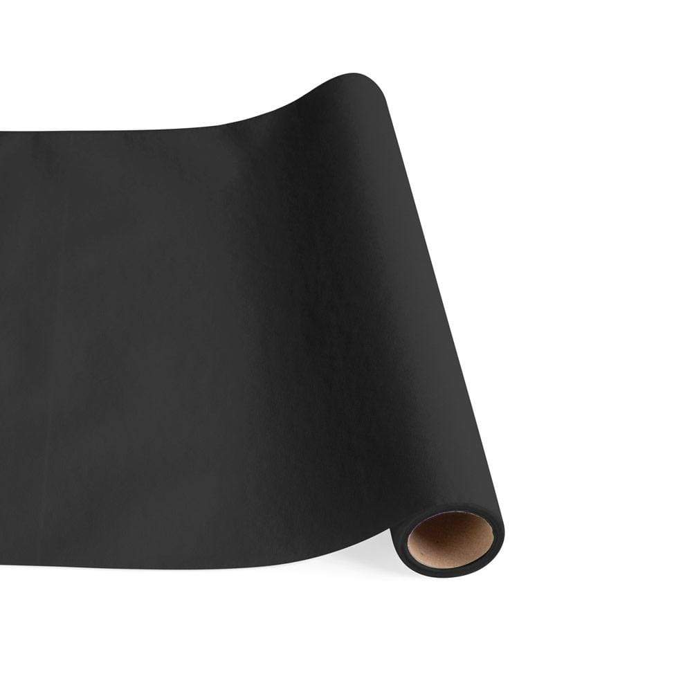 Caspari Paper Linen Solid Table Runner in Black