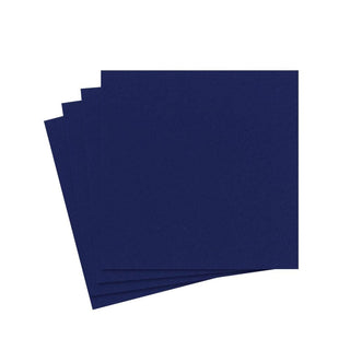 Caspari Paper Linen Solid Cocktail Napkins in Navy Blue - 15 Per Package 103CG