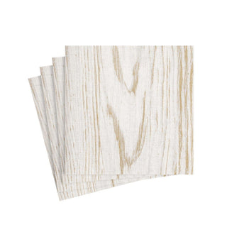 Caspari Faux Bois Birch Paper Linen Cocktail Napkins - 15 Per Package 10420CG