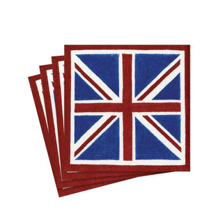 Caspari Union Jack Paper Cocktail Napkins - 20 Per Package 10510C