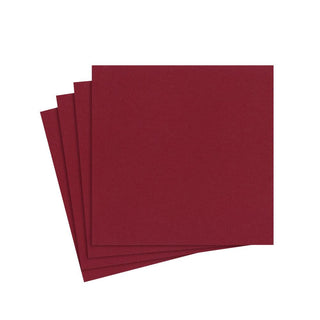 Caspari Paper Linen Solid Cocktail Napkins in Cranberry - 15 Per Package 108CG