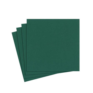 Caspari Paper Linen Solid Cocktail Napkins in Hunter Green - 15 Per Package 109CG