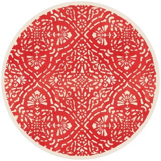 Caspari Annika Round Paper Placemats in Red - 12 Per Package 1108PPRND