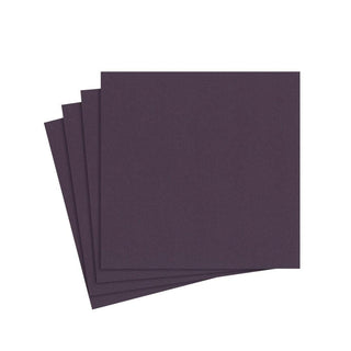 Caspari Paper Linen Solid Cocktail Napkins in Aubergine - 15 Per Package 110CG