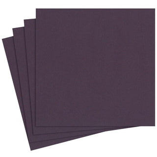 Caspari Paper Linen Solid Dinner Napkins in Aubergine - 12 Per Package 110DG