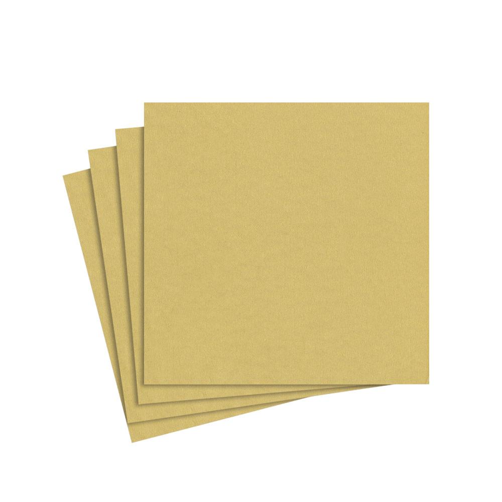 Caspari Gold Paper Linen Solid Cocktail Napkins