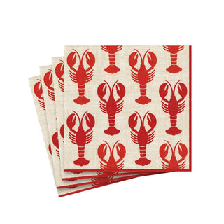 Caspari Lobsters Paper Cocktail Napkins - 20 Per Package 11300C