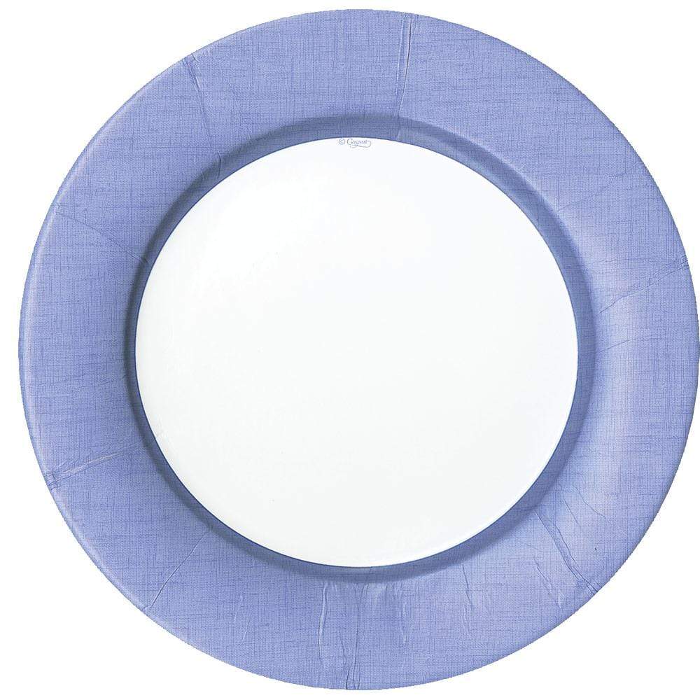 Caspari Linen Border Paper Dinner Plates in Lavender - 8 Per Package 11379DP