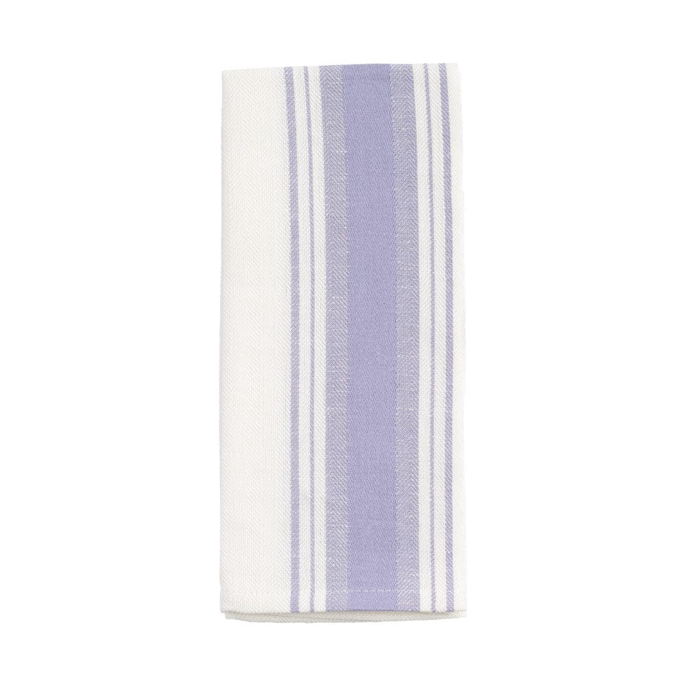 Busatti Italian Woven Cotton & Linen Tea Towel - 1 Each Wide Stripe in Lavender 11635
