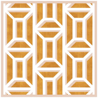 Caspari Garden Gate Lacquer Square Tray in White & Gold - 1 Each 11700LQSQR