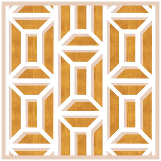 Caspari Garden Gate Lacquer Square Tray in White & Gold - 1 Each 11700LQSQR