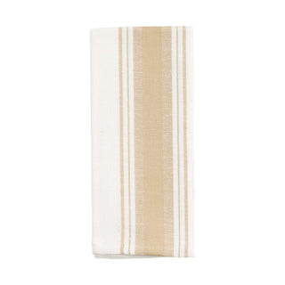 Busatti Italian Woven Cotton & Linen Tea Towel - 1 Each Wide Stripe in Natural 11731