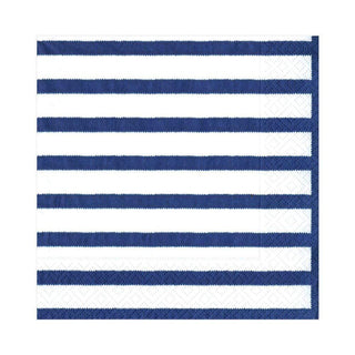 Caspari Bretagne Paper Luncheon Napkins in Blue - 20 Per Package 11860L
