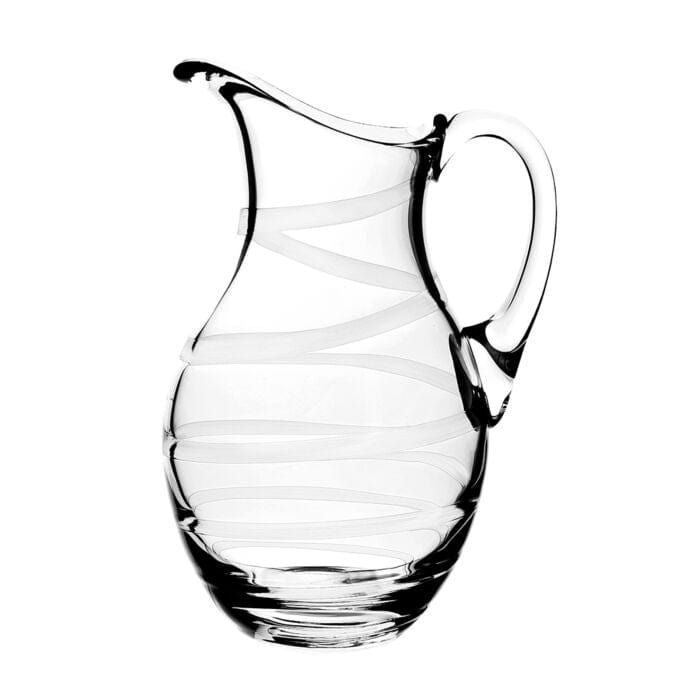 Tiara Exclusives White Frosted Glass Water Pitcher and Four 