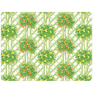 Caspari Citrus Topiaries Rectangle Paper Placemats - 12 Per Package 1200PPREC