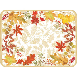 Caspari Autumn Leaves Rectangle Paper Placemats - 12 Per Package 1204PPREC