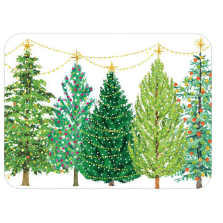 Caspari Christmas Tree with Lights Rectangle Paper Placemats - 12 Per Package 1206PPREC