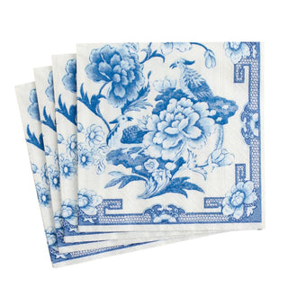 Caspari Blue & White Paper Luncheon Napkins - 20 Per Package 12450L