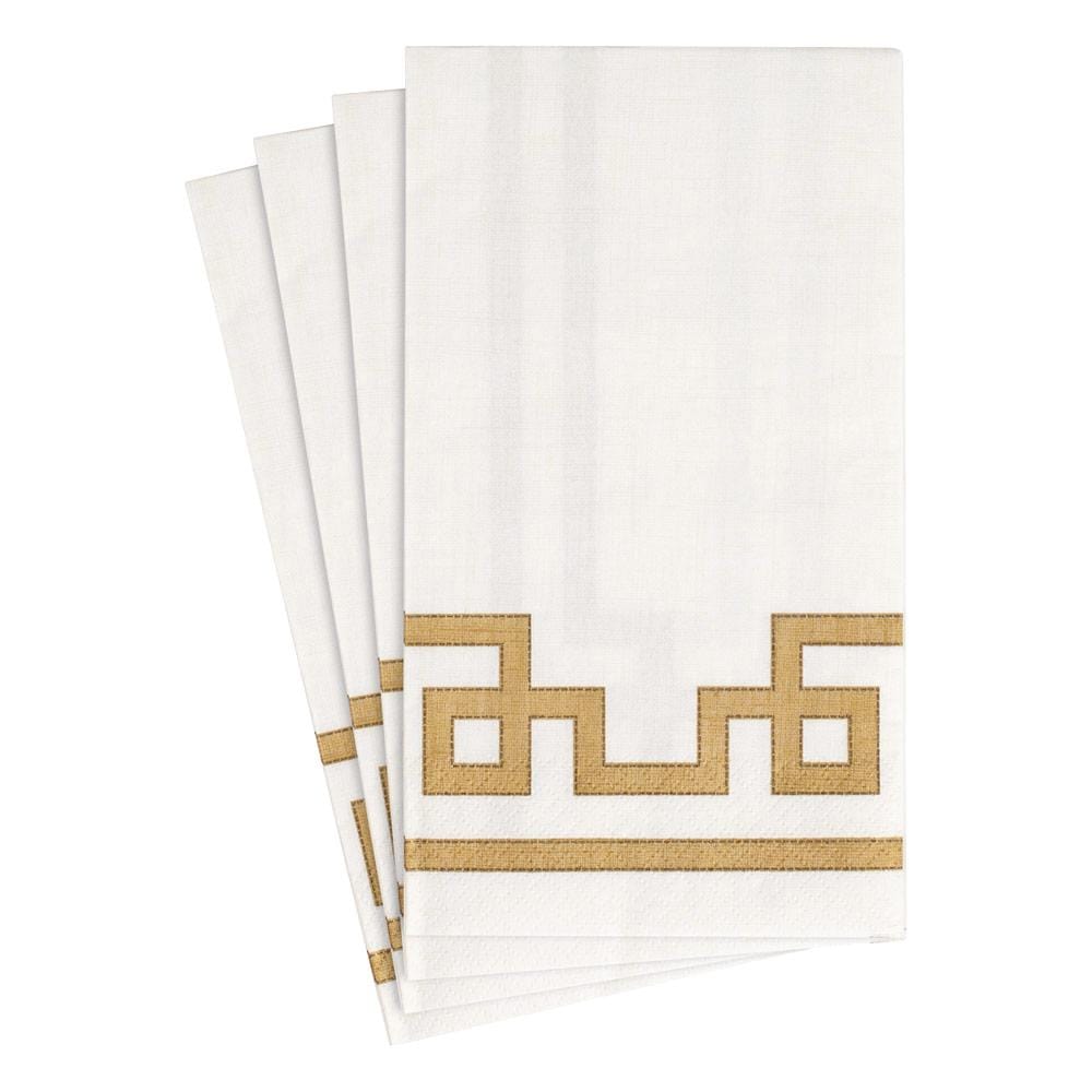 Caspari Paper Linen Solid Guest Towels - Ivory – 12Pk