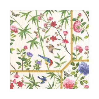 Caspari Chinese Wallpaper Paper Luncheon Napkins in Cream - 20 Per Package 12930L