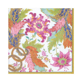 Caspari Tobacco Leaf Paper Luncheon Napkins in Ivory - 20 Per Package 13130L