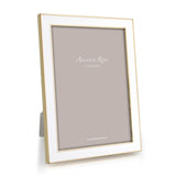 Addison Ross Enamel & Gold 5" x 7" Picture Frame in White 13138