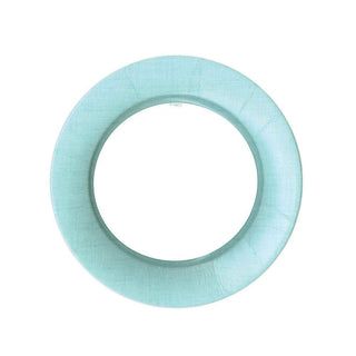 Caspari Linen Border Paper Salad & Dessert Plates in Robin's Egg Blue - 8 Per Package 13280SP