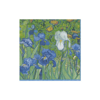 Caspari Van Gogh Irises Paper Cocktail Napkins - 20 Per Package 13670C