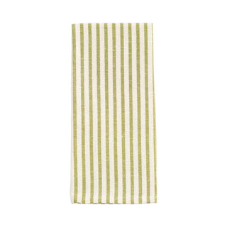 Busatti Italian Woven Cotton & Linen Tea Towel - 1 Each Thin Stripe in Green 13727