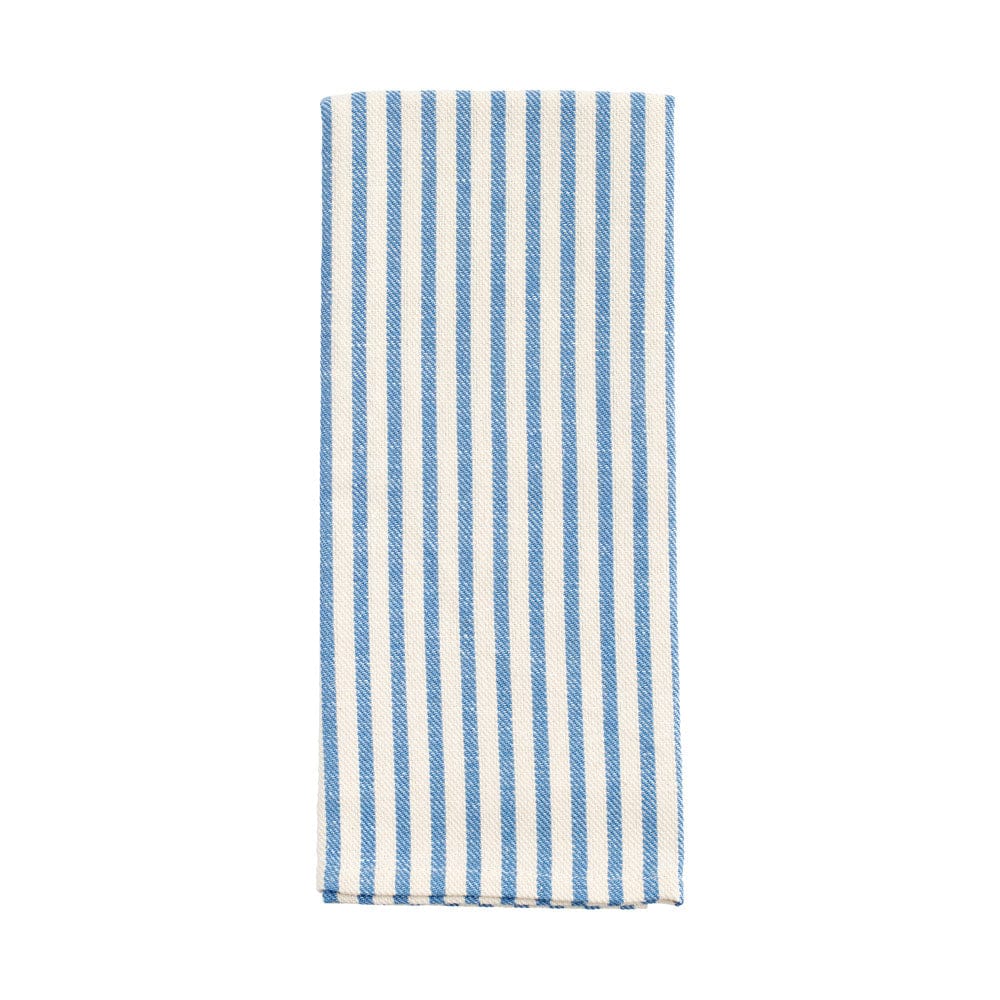 Busatti Italian Woven Cotton & Linen Tea Towel - 1 Each Thin Stripe in Blue 13776