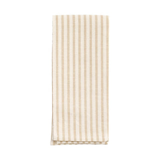 Busatti Italian Woven Cotton & Linen Tea Towel - 1 Each Thin Stripe in Natural 13777