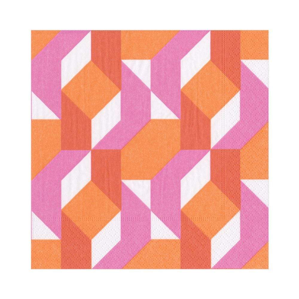 caspari Color Theory Paper Luncheon Napkins in Fuchsia - 20 Per Package