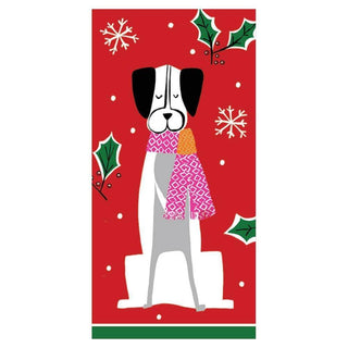 Caspari Christmas Canines Facial Tissue Hankies - 10 Per Package 14130M