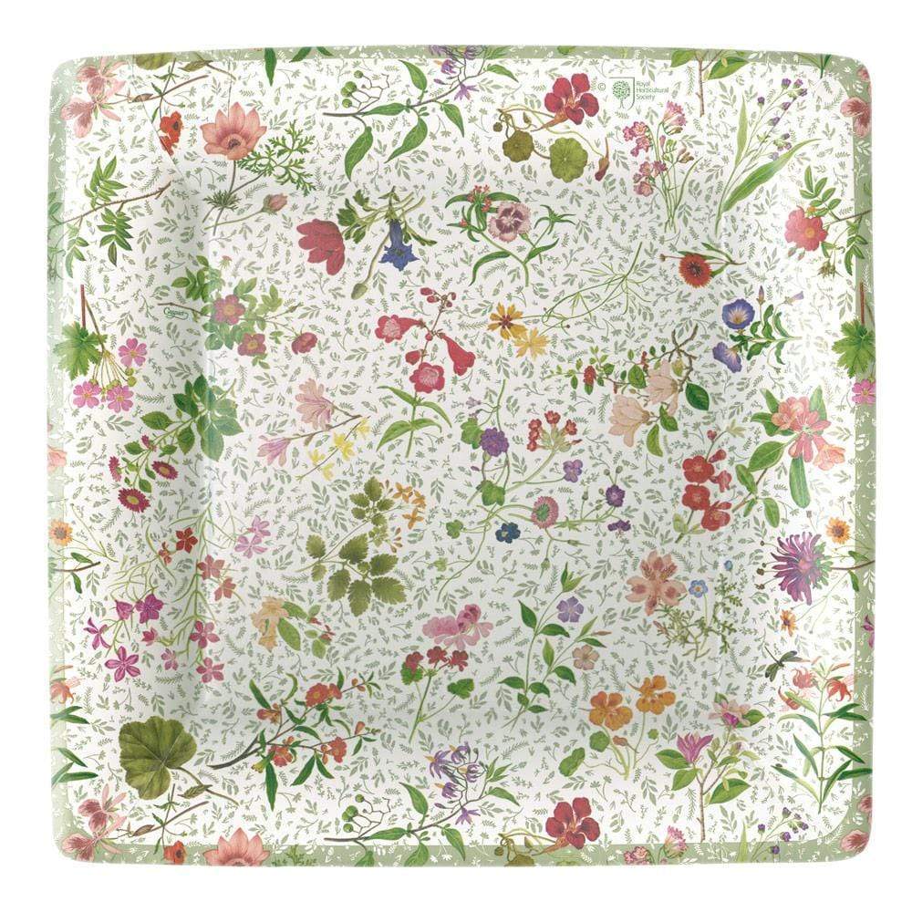 English Country Garden Square Paper Dinner Plates 8 Per Package