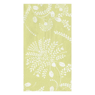 Caspari Trailing Floral Paper Guest Towel Napkins in Pale Green - 15 Per Package 14490G