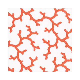 Caspari The Coral Sea Paper Luncheon Napkins in Coral - 20 Per Package 14560L