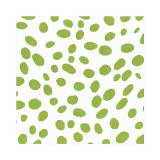 Caspari Spots Paper Linen Luncheon Napkins in Green - 15 Per Package 14591LG