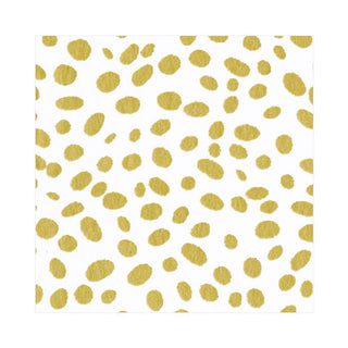 Caspari Spots Paper Linen Luncheon Napkins in Gold - 15 Per Package 14592LG