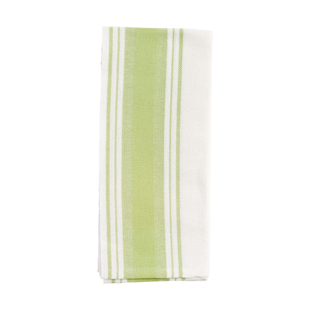 Bertozzi Handmade Crumpled Linen Two-Tone Kitchen Towel in Leaf Cuoio