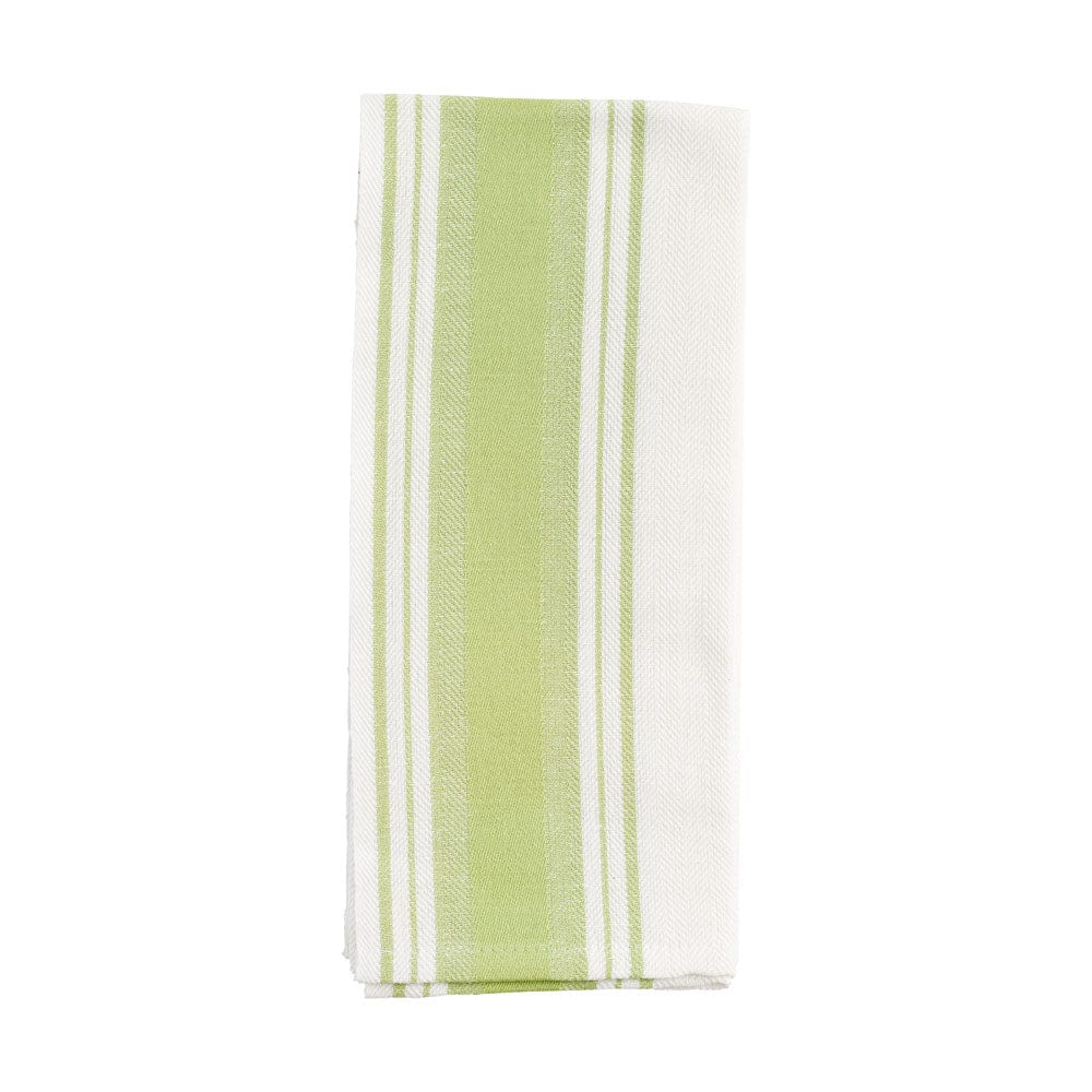Busatti Italian Woven Cotton & Linen Tea Towel - 1 Each Wide Stripe in Sage 14804